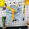 Nuovi Completi di abbigliamento sportivo Vestiti Completi Gilet cucito Neonati Bambini Ragazzi Capispalla Felpa con cappuccio Giacca Tshirt pantaloncini Set