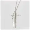 Pendentif Colliers Plume Collier Longue Chaîne Drop Delivery Bijoux Pendentifs Dhyba