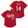 Benutzerdefinierte Baseball-Trikots Pete Rose Vintage 1969 1976 Home Away Rot Grau Weiß Knopfpullover genähtes Jersey