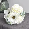 Decoratieve bloemen Noordse pioenro -boeket ANEMONE Wedding Bridal Silk Artificial Diy Home Decor