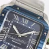 GF V2 WSSA004 Miyota 9015 Automatyczne męże Watch Dwon ton Blue Bezel Dial White Roman Markery szybkie przełącznik Bransoletka ze stali nierdzewnej Super Edition D4