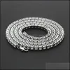 Cadenas Iced Out Diamond Chain Necklace Declaración 182430 pulgadas Black Sier Gold para hombres Drop Delivery Jewelry Collares Colgantes Dhbsf