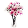 Decorative Flowers Three White Orchid Silk Simulation Flower Lily Wedding Decoration Bouquet Room Garden Table Arrangement DIY Fake