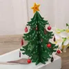 Christmas Decorations Creative Wooden Tree DIY Holiday Gifts Craft 6Pieces Of