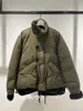Mens Down Parkas Autumn and Winter Stitching Zipper Collar Down Jacket Khaki Army Green Casual Coat