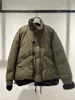 Mens Down Parkas Autumn and Winter Switching Zipper Obroczek Down Khaki Army Green Casual Coat