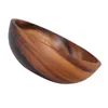 Bowls Restaurant Rice Wooden Fruit Bowl Stew Salad Serving Utensils Wood Round Dinnerware Kitchen Tableware