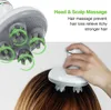 Masseur de tête Masseur électrique du cuir chevelu avec 4 têtes de massage Gratte-tête portable Pétrir les tissus Massage anti-stress pour la relaxation musculaire 230211