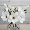 Decorative Flowers 2-Head Short Pole Single Branch Imitation Magnolia Dining Room Flower Arrangement Artificial Wedding Bouquet