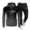 Men's Tracksuit Luxury 2 Piece Set Casual Hoodies Sweatshirt Sweatpants Suit Teens Sports Print Jogging