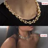 Chains Gold Color Bling CZ Coffee Beans Link Chain Necklace Alloy Iced Out For Men's Charm Rock Hip Hop Jewelry