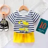 Kleding nieuwe kinderen sets zomer afdrukken cartoon schattige jongens meisjes pc's outfits kinderkleding katoen casual peuter t -shirts shorts set