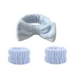 Outils de bain Bracelet doux Poignet en peluche Cerceau pour laver le visage Poignet moelleux Bandeaux Lavage Serviette Tissu éponge Empêcher les déversements