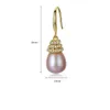 Pearl Dangle örhängen pläterade 18k guldmärke smycken retro palats kvinnor mikro set zircon s925 silver öronkrokörhängen för kvinnors bröllopsfest valentin dag present SPC