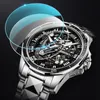 Montre de créateur Montres de luxe pour hommes Mécanique OUPINKE Montre-bracelet Saphir Montre automatique Hommes Classique Squelette Acier inoxydable Étanche