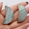 Charms Natural Semi-Impecious Stone Pendant Moon vorm Amazoniet Diy sieraden maken kettingarmband cadeau