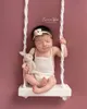 Keepsakes Wooden Swing born Posing Prop Natural Toys Vintage Swing Rainbow Macrame Boho Children's Pography Shootsession Posing Aid 230211