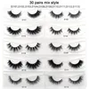 Eye Shadow Visofree 3040100 Pairs 3D Mink Lashes With Tray No Box Handmade Full Strip False Eyelashes Makeup eyelashes cilios 230211