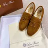 Italië ontwerper Loropiana schoenen yangjing hoge versie 2023 Nieuwe pina comfortabele lefu casual schoenen kaki bonen schoenen witte bollar yym9