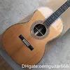 Guitare personnalisée en usine, table en pin rouge massif, touche en ébène, éclisses et dos en palissandre, guitare acoustique 39 "de haute qualité de la série ooo, reliure en véritable coquille d'ormeau