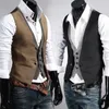 Mens Vests Business and Leisure Mens Double Breasted Waistcoat Dress Vest Meeting Party Wedding Formal Sleeveless Jacket 230213