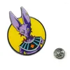 Broches Anime DBZ dieux de la destruction Hakaishin Beerus Birusu dessin animé en alliage de métal émail sac à dos sac manteau revers Badge broche broche