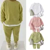 Ensembles de vêtements coréens pour bébés, survêtements pour filles, pulls, vêtements tricotés pour garçons, tenues pour nouveau-nés, pantalons en coton amples