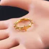 Pierścienie zespołu Chrystus Jesus Cross Pierścień ze stali nierdzewnej złoto kolor chrześcijański Pierścień modlitewny biżuteria Anillo acero nieutlenialny Mujer R317S02 G230213
