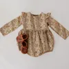 Jumpsuits Baby Girl Rompers Long Sleeve Romper Summer Onepiece Fashion 100% Organic Cotton born Clothes 024M 230213