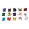 Diamants en vrac en gros mélange couleur 30 pièces/sac 4X4 Mm princesse coupe à facettes forme 5A Vvs zircone cubique pour bijoux bricolage Dr Dhj5V