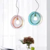 Pendelleuchten, nordische kreative LED-Leuchten, farbiges Glas, Schlafzimmer, Restaurant, Einzelkopf-Hängelampe, Kinderbar, Designer, einfache Leuchten