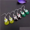 ダングルシャンデリアイヤリングLybuy 925 Sterling Sier Garnet Yellow Agates Green Drop for Ladies Delivery 202 DHA0D