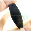 Charms 46 18 11mm all'ingrosso naturale cinese nero verde pietra scolpita a mano statua di cicala collana pendente amet goccia consegna Dhqo2