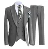 メンズスーツSolovedress Men's Suitグレースリムダブルブレストラペルビジネスミーティングウェディンググルームカスタマイズ（Blazer Vest Pants）