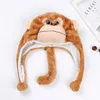 Berets Plush Fun Animal Hat Kids Stuffed Toy With Fleece Lined Neck Warmer Scarf Halloween Party Cosplay Costume Headwear