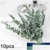 Decorative Flowers Wreaths 10 Pcs/Set Simation Eucalyptus Artificial Plant Leaves Prop Wall Decor Drop Delivery Home Garde Dhkid