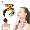 Andra massagepunkter 6 Heads Electric Neck and Back Pulse Massager med värmelättnad Relaxation 15 Gear Tens Cervical Neck Massager USB Laddning 230211