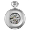 Pocket Watches retro lök krona silver tolv konstellationer skelett handlindning mekanisk klocka fob kedja smycken/ksp075