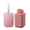 Storage Bottles Square Fat Short 4ml Lip Gloss Tubes Gradient Pink Makeup Glaze Bottle Private Label Lipgloss Containers Packaging 20pcs