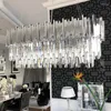 シャンデリア豪華なモダンなクリスタルシャンデリアダイニングルーム楕円形のデザインクロムランプキッチンアイランドハンギング照明器具