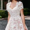 Empire Wedding Dress Blush Tulle with Iovry Applique High Waist Bridal Gowns Accept Custom Made Plus Size Wedding Dresses