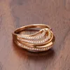 Band Rings New Large Glossy Rings 585 Rose Gold Inlay Plump Tiny Zircon Hollow Texture Minimalist Oval Rings for Women Wedding Fine Jewelry G230213