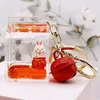 Keychains Creative Year Auspicious Rich Keychain Cute Liquid Animal Into The Oil Peace Blessing Bag Pendant Charm Wholesale