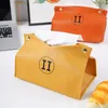 Leather Tissue Box Paper Extraction Box Living Room Home Creative Tissue Boxs Car Desktop Tissue Boxs PU Leather