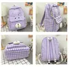 Skolväskor Kvinnor ryggsäck Plaid kvinnlig söt resväska skolväska för tonårsflicka kawaii bok bagpack högkvalitativ ryggsäck mochila