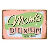 Mom's Diner Art Painting Tut Breakfast Lunch Eat Drink Good Fast Food Metal Signs Pub Bar Huishuis Keuken Wall Decor Metalen Poster Bord Maat 30x20cm W02