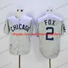 Niestandardowe koszulki baseballowe Mens 2 Nellie Fox Vintage 1960 zszyte koszule Cotton Grey Jersey