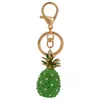 Keychains Gold Color Pineapple Keyrings Key Chains Rings Holder Purse Bag For Women Men Girlfriend Car Lovely Jewelry Gift