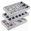 Jewelry Boxes Fashion Portable Velvet Jewelry Ring Jewelry Display Organizer Box Tray Holder Earring Jewelry Storage Case Showcase 230211