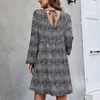 Casual Dresses Loose V Neck Long Sleeve Lady Elegant Leopard Print Sports Dress For Women Short Wrap Pockets